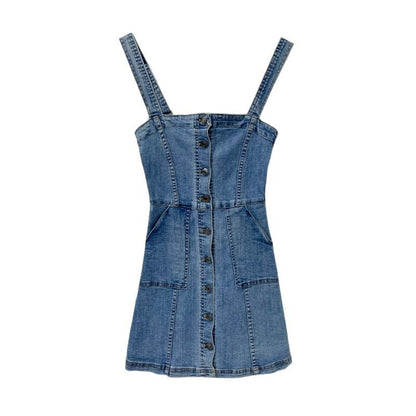 vmtvr dress to impress outfits Style Ins Retro Denim Dress Women's Summer Slimming Suspender Skirt Sexy Tight Waist Suspender Hip Skirt Fashion