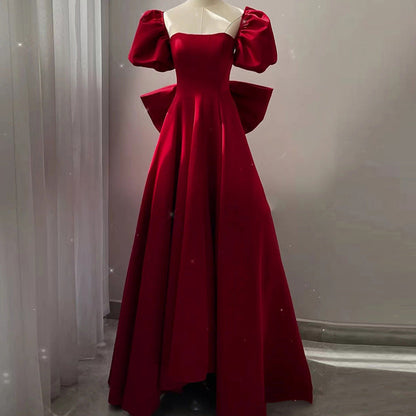 vmtvr alien invasion dress to impress Princess Dress Red Temperament Long Bow Engagement Dress Answer Engagement Dress for Women Summer