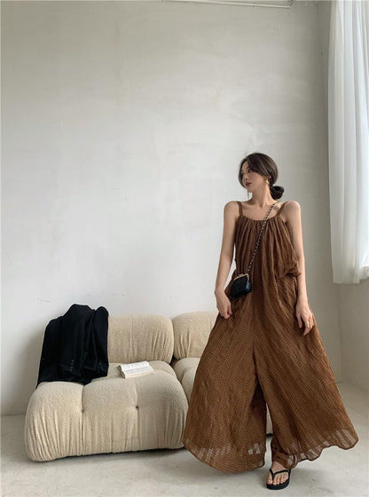 vmtvr - Loose Open Back Maxi Sleeveless Jumpsuits