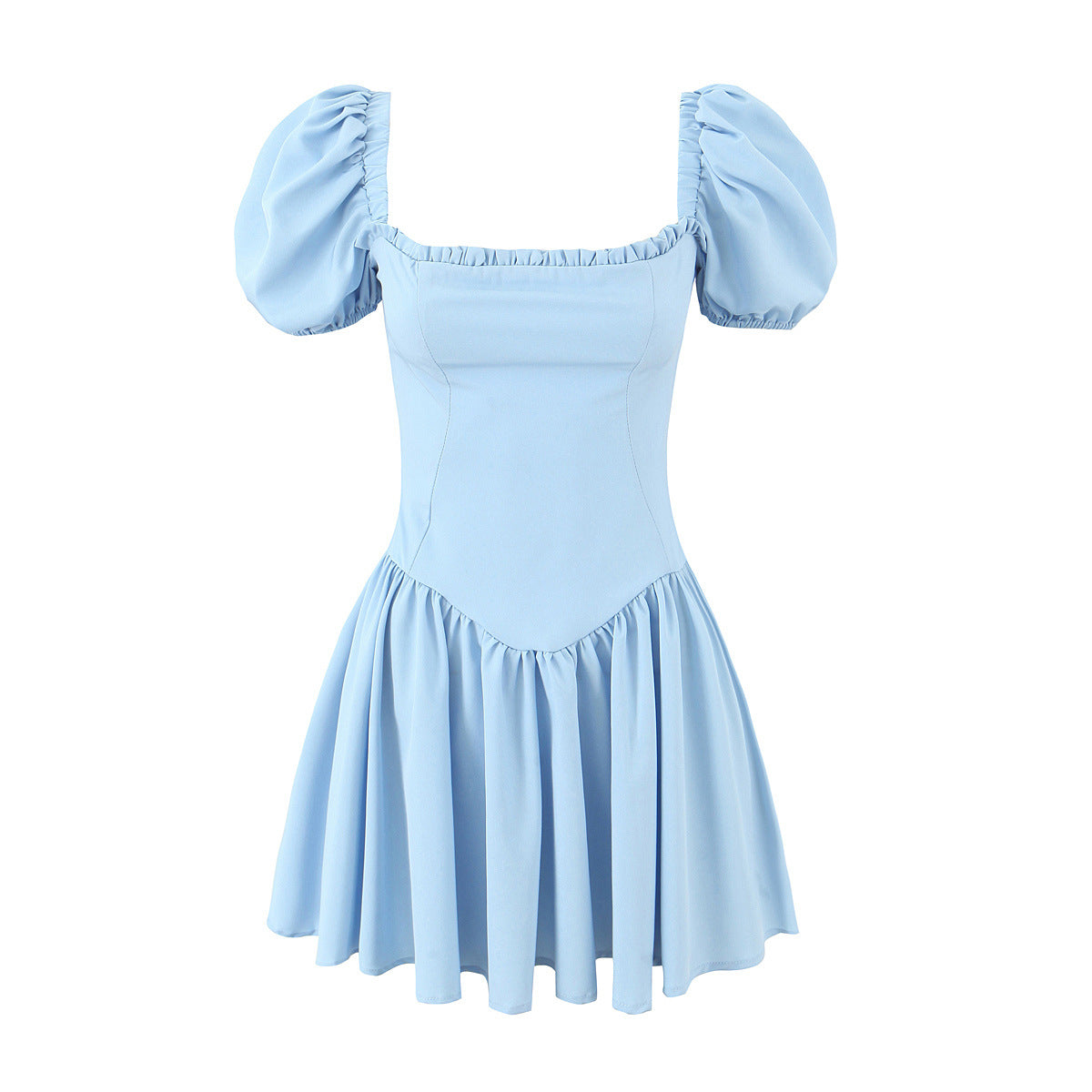 vmtvr pop culture dress to impress Women's Clothing 2024 Summer New Sweet Puff Sleeve Square Collar Dress Corset Princess Dress Two Pieces