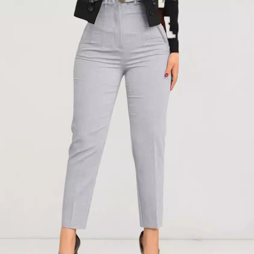 vmtvr 2000s fashion 2024 Spring and Summer Casual Slim Fit Workplace Suit Pants Versatile Cropped Temperament Commuter Pants for Women