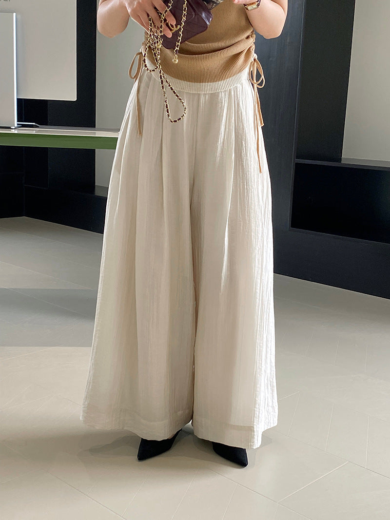 - Dressing Top Student Lazy Style Texture Pants Women's Drape All-match Pants High-end Wide-leg Pants 6029