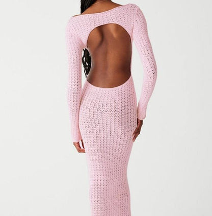 Nyra Backless Knitted Maxi Dress