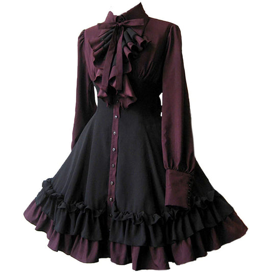 vmtvr main character dress to impress Medieval Gothic Bow Dress Performance Clothing Renaissance Steampunk Women Skirt