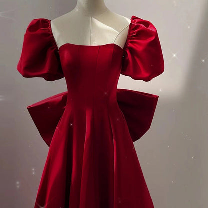 vmtvr alien invasion dress to impress Princess Dress Red Temperament Long Bow Engagement Dress Answer Engagement Dress for Women Summer