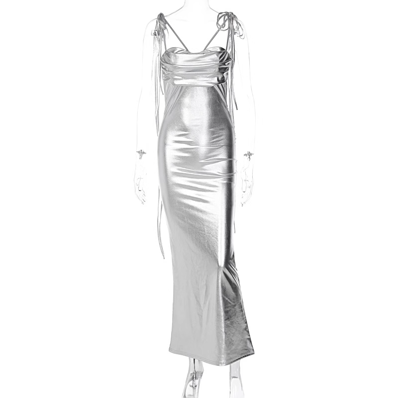 - Sexy Silver Long Dress  GEU1416