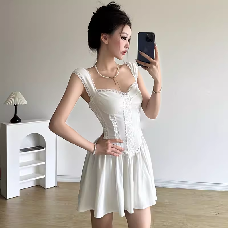 - White A-line Dress GEU1357