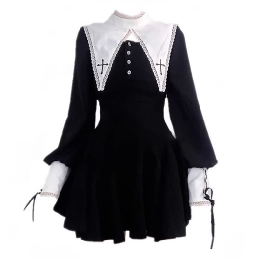 - Gothic nun dress halloween little black dress GEU691