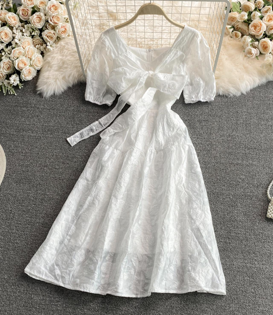 - White A Line Short Dress Fashion Dress GEU440