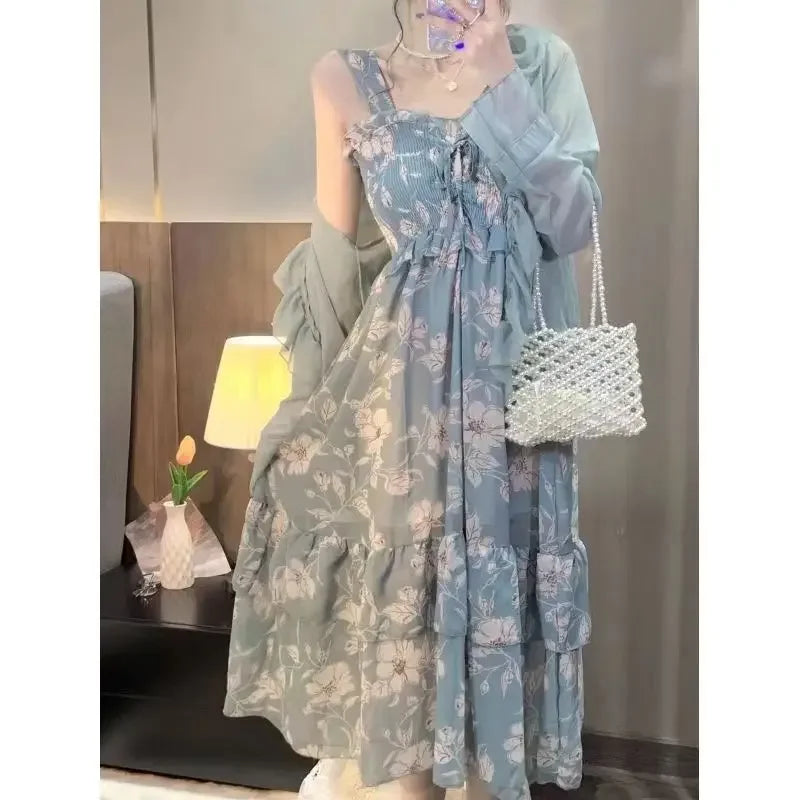 vmtvr Dresses for Women Holiday Floral Woman Dress BeachFlower Long Maxi X Clothes Fashion Summer 2024 Korean Style Xxl Elegant Chic