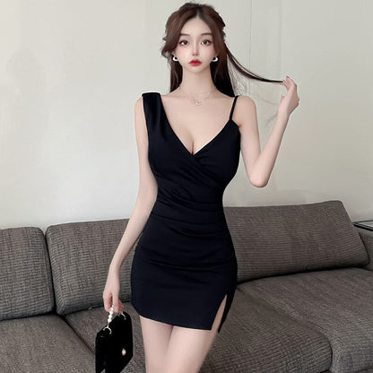 vmtvr Black White Off Shoulder Dress Backless Tight Mini Dress Female Irregular Sleeveless Short Bodycon Dress Party Night Club