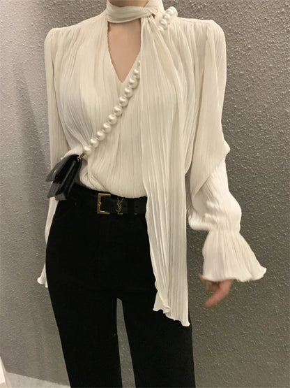 vmtvr Womens Blouse Summer Women Blouses Spring White Long Shirt Female Maxi Blusas Casual Vintage Long Sleeve Cotton Oversize Loose