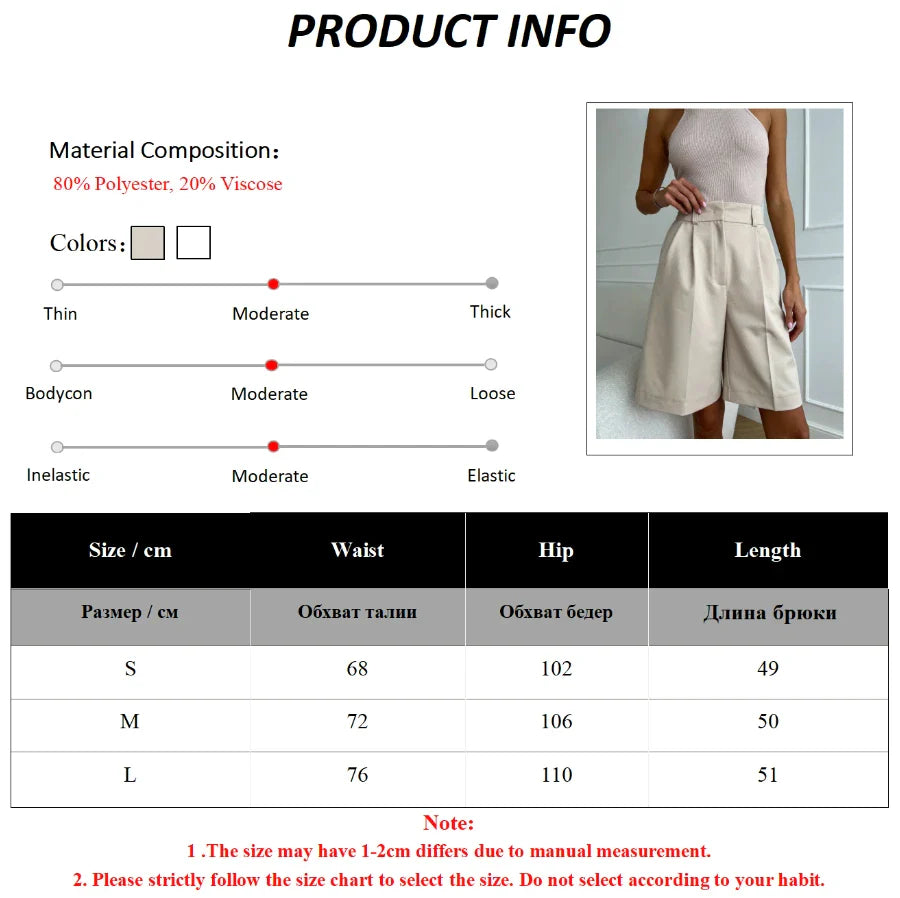 vmtvr Summer New High Waist Shorts for Women Casual Loose Wide Leg Solid Shorts Female Short Pants Y2k Booty Shorts