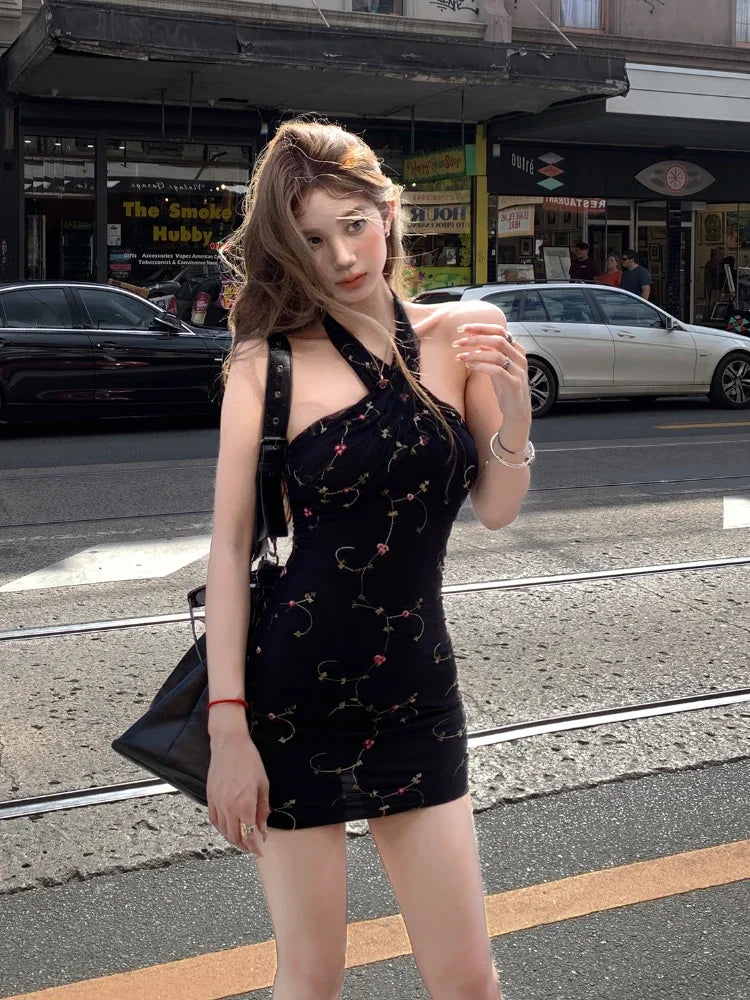 vmtvr Summer Women 2000s Y2k Clothing Casual Bodycon Sexy Dress  Vintage Elegant Mini Dress Even Party Korean Fashion Chic Sleeveless