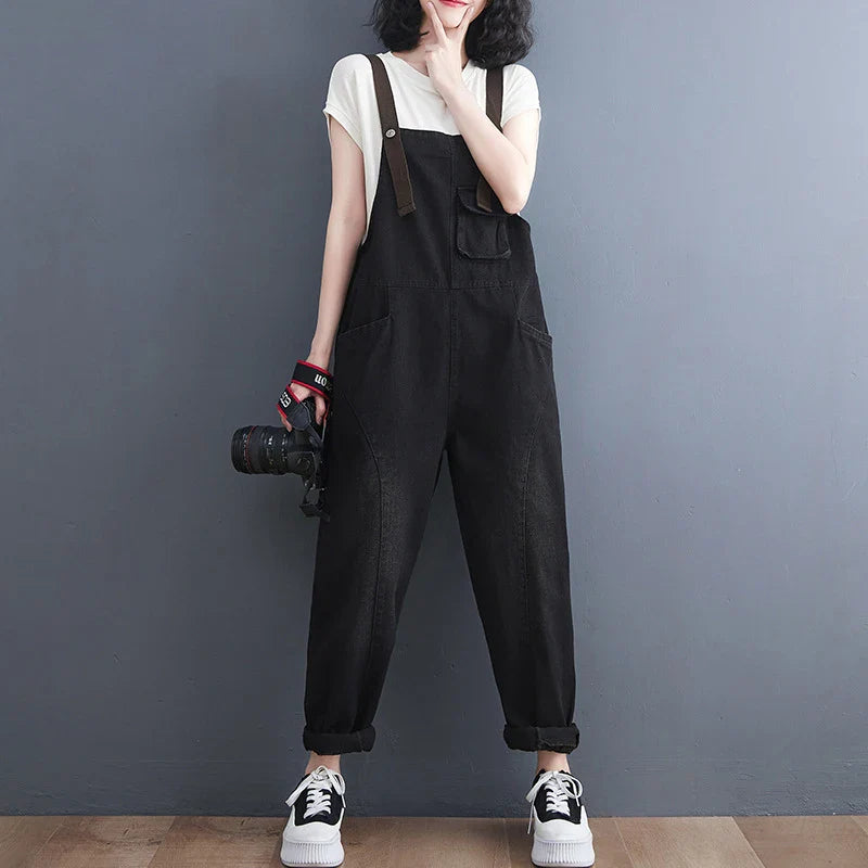 vmtvr Y2K Women Denim Overalls Korean Casual Multi Pocket Loose Jumpsuit Summer Fashion Jeans Female Streetwear Trousers New