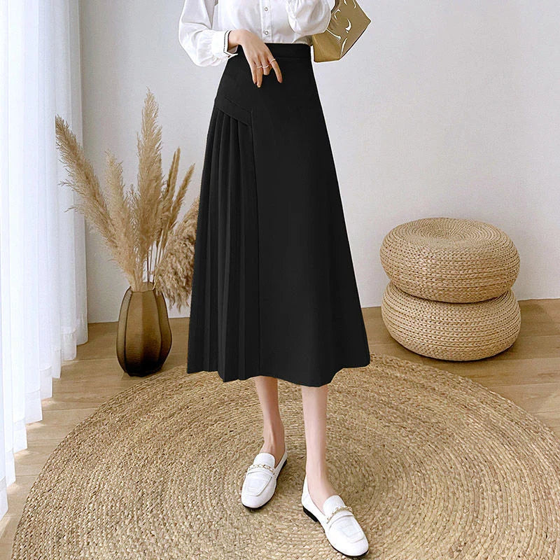 vmtvr Women Irregular Pleated Suits Skirts Summer Fashion Casual Female Midi Skirt Harajuku Casual All Match A Line Skirts New