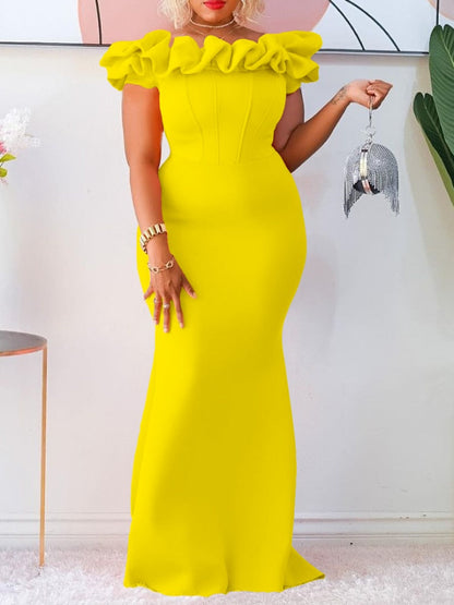 vmtvr - Elegant Party Dresses for Wedding Woman Off Shoulder Slim African Maxi Long Gown Female Occasion Celebrate Robes Summer  New