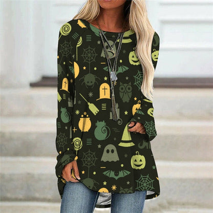 halloween Women Sweatshirts Pumpkin Ghost Printed Costume Halloween Dresses  New Female Cosplay Festival Clubwear Vintage Tops