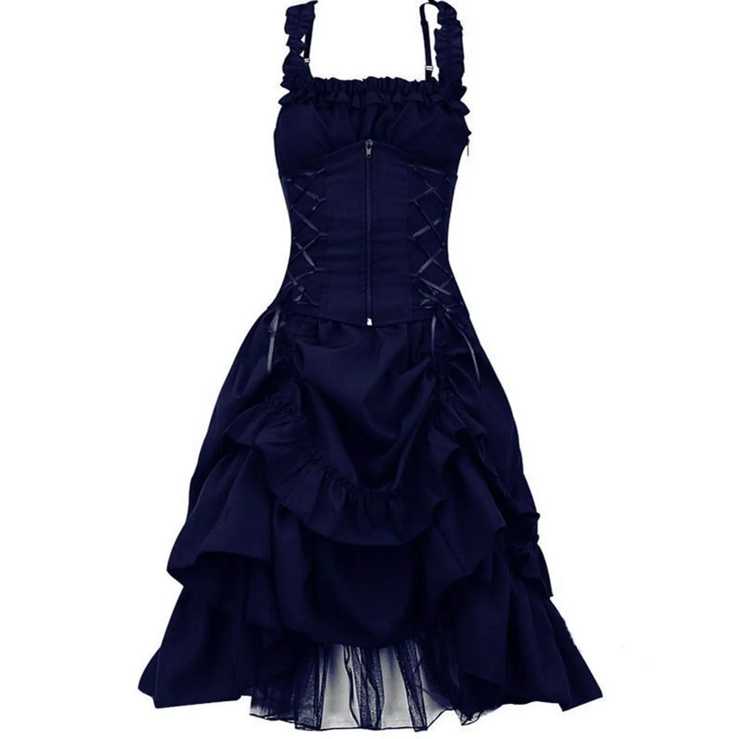 vmtvr  -  Women's Gothic Prom Dress Slim Irregular Straps Corset Lace Black Dresses Steampunk Gothic Prom Evening Cocktail Formal Gown