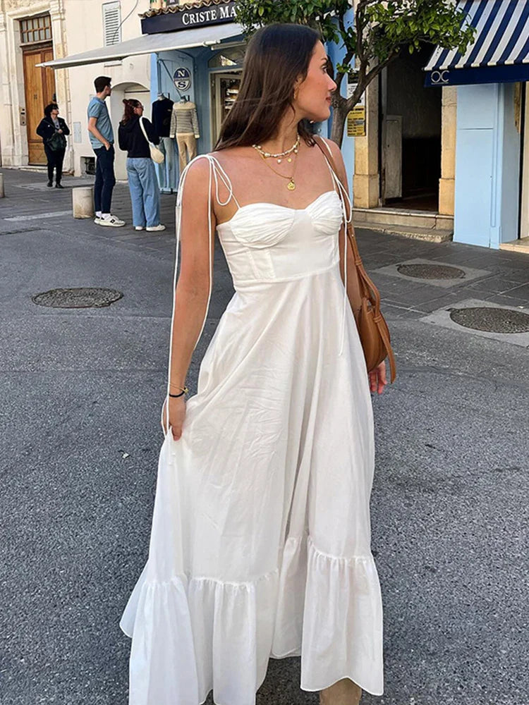 vmtvr  -  Fashion Backless Sling Maxi Dress Women Sexy Summer Sleeveless Beach Long Dresses For Female New High Street Holiday Robe