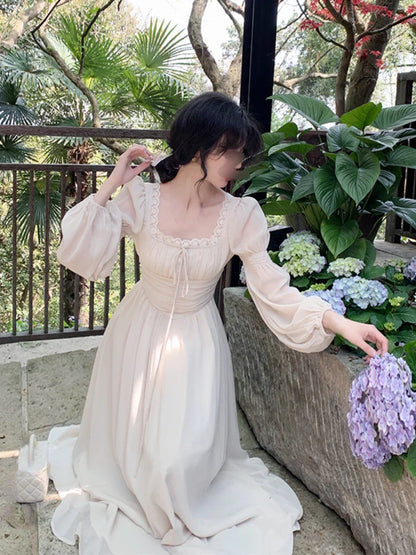 vmtvr Summer Elegant Fairy Midi Dress Women Causal Long Sleeve Vintage Party Dress Female Ruffles One Piece Dress Korean Chic Y2k