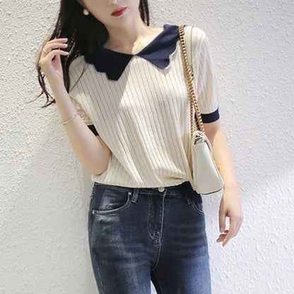 vmtvr Patchwork Women T Shirts Korean Fashion Hollow Out Loose Short Sleeve Tops Summer Casual All Match Female Y2K Tees New