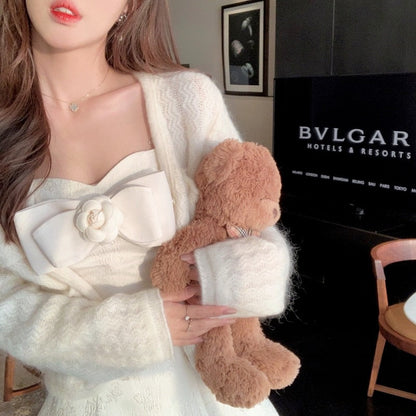 vmtvr Korean Sweet Kawaii Dress Women Winter France Elegant Evening Party Mini Dress Ladies Bodycon Designer Vintage Dress Autumn