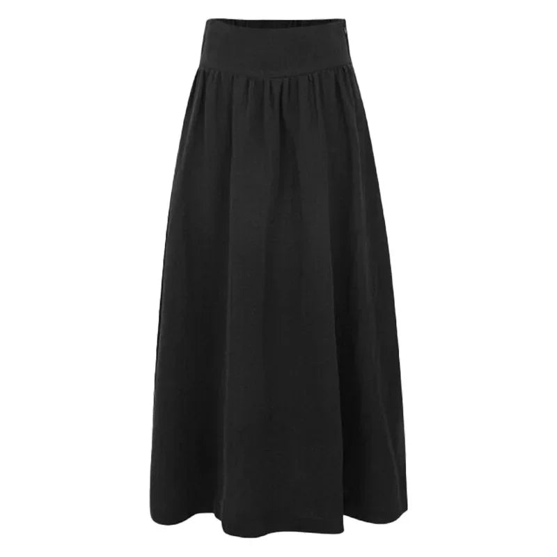 vmtvr French Retro Cotton Linen Women Skirt Summer High Waist Loose Casual Breathable Skirts Korean Fashion