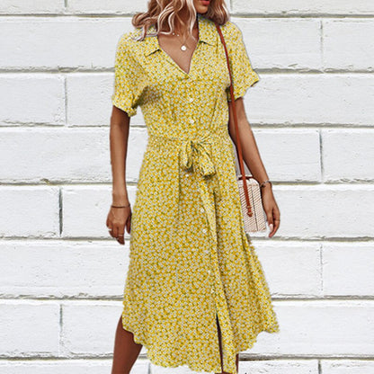 vmtvr  Summer Puff Sleeve Long Dress Women Elegant Printed V-Neck Maxi Dresses Boho Drawstring Loose Holiday Beach Dress