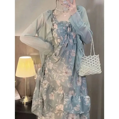 vmtvr Dresses for Women Holiday Floral Woman Dress BeachFlower Long Maxi X Clothes Fashion Summer 2024 Korean Style Xxl Elegant Chic