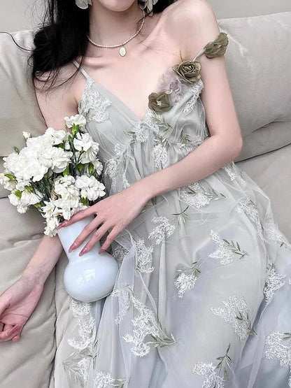 vmtvr  -  French Camisole Dress For Summer Women New Princess Vintage Vacation Dress Women Sexy Summer Afternoon Tea Dress