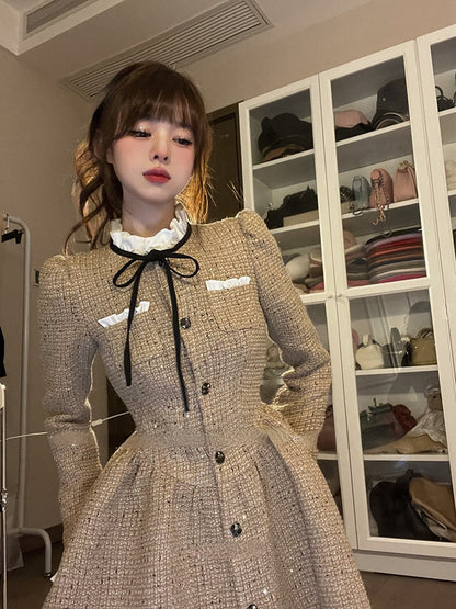 vmtvr - Autumn Elegant Y2k Mini Dress Women Casual Vintage Short Party Dress Female Long Sleeve One Piece Dress Korean Fashion