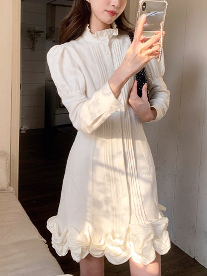 vmtvr - 2023 Spring French Elegant White Mini Dress Women Causal Vintage Even Party Dress Office Lady One Piece Dress Korean Style