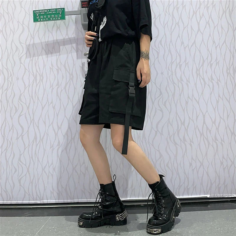 vmtvr Streetwear Women Cargo Shorts Summer Fashion Oversized 4Xl Loose Wide Leg Pants Y2K Casual Big Pockets Female Bf Shorts