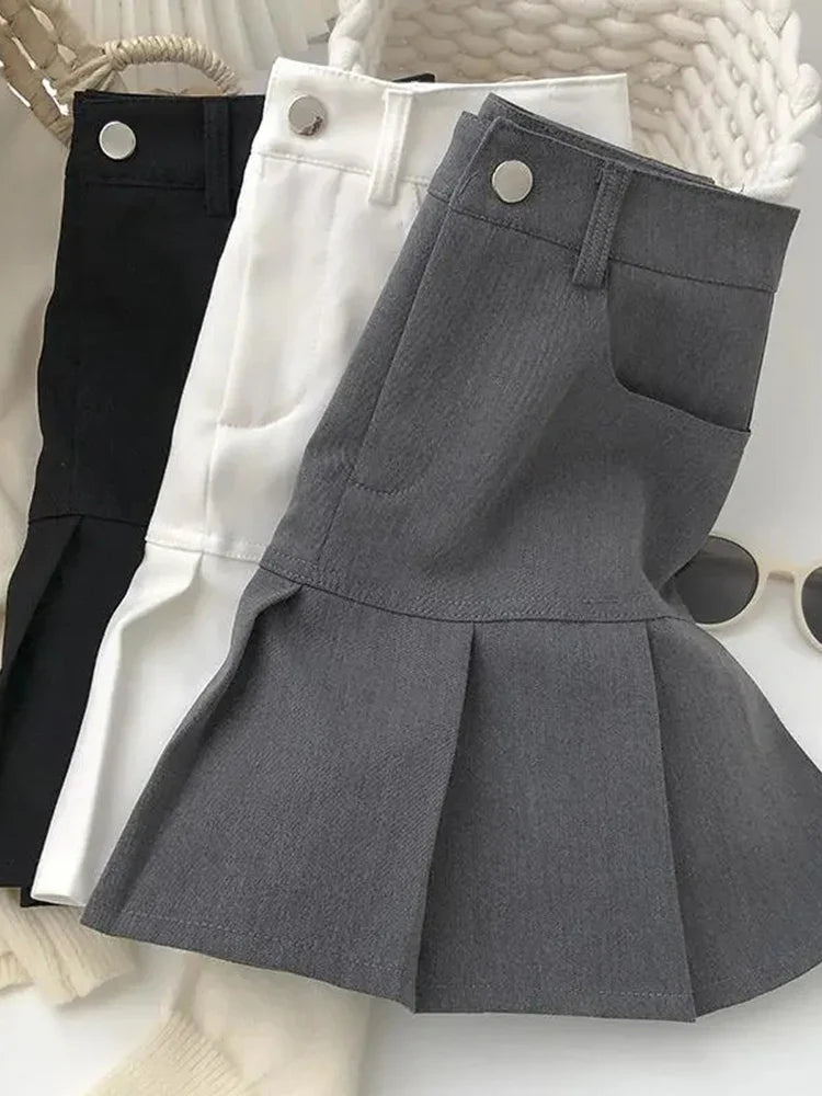 vmtvr Korean Sexy High Waist Harajuku Pleated Skirt Women Preppy Style Y2K A Line Mini Skirts Summer Uniforms Safety Pants Skirt