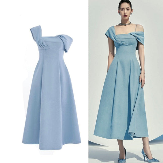 vmtvr - Designer Runway Fashion Summer Slim A Line Princess Party Dresses Lady Vintage Elegant Birthday Elbise Mujer Midi Robes