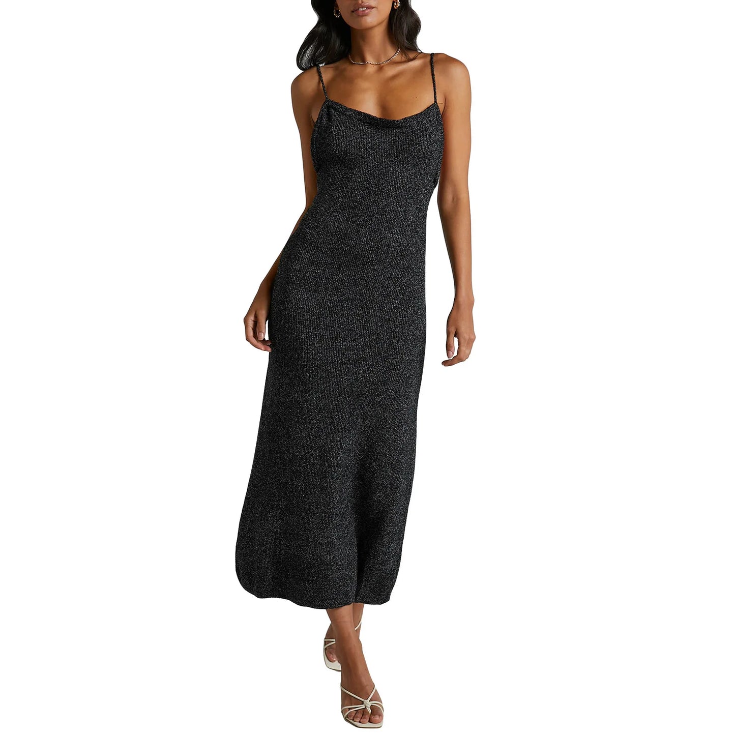 vmtvr Elegant Women's Summer Long Knitted Slip Dress Solid Color Low Cut Knit Spaghetti Strap Sexy New Slim Evening Beach Dresses