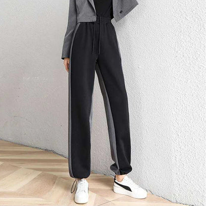 vmtvr Women Patchwork Sweatpants Korean Streetwear Loose Wide Leg Pants Summer Fashion High Waist Female All Match Straight Trousers