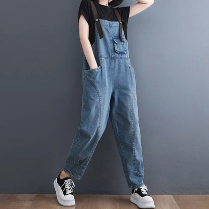 vmtvr Y2K Women Denim Overalls Korean Casual Multi Pocket Loose Jumpsuit Summer Fashion Jeans Female Streetwear Trousers New