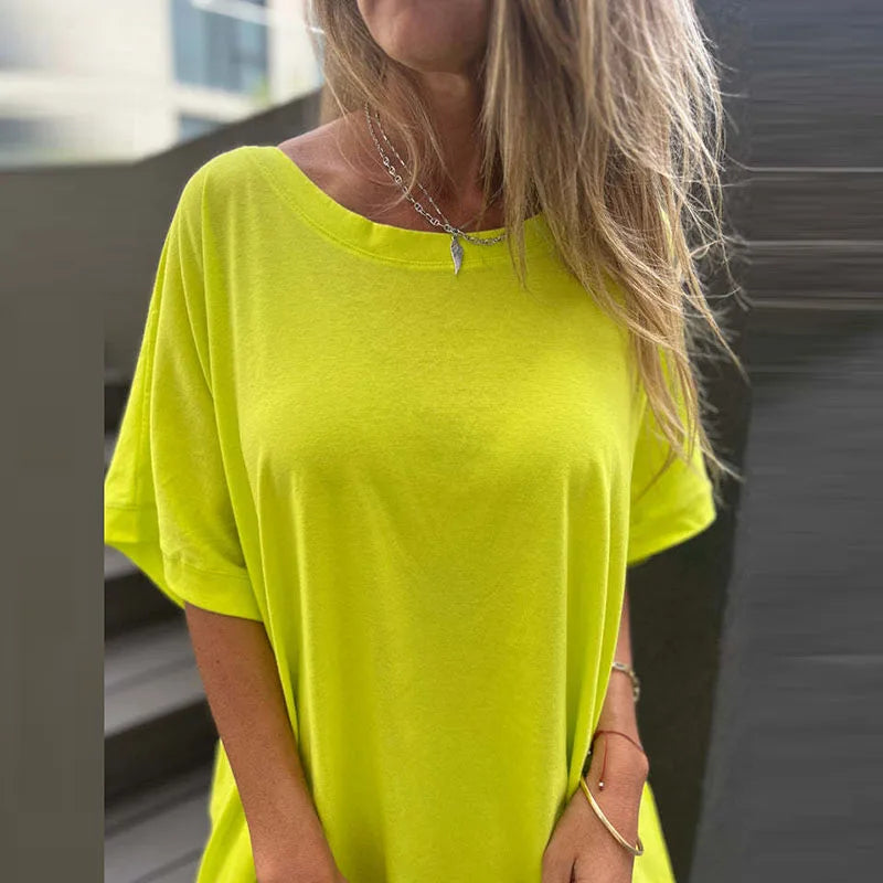 vmtvr Comfort Casual Solid Short Sleeve T-shirt Dress Women 2024 Spring O Neck Simple Party Dress Summer Lace-up Backless Beach Dress