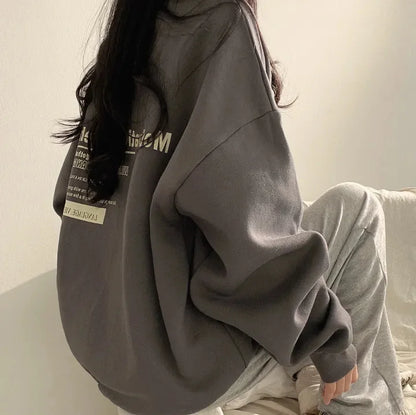 -New Oversized Hoodie Women Sweatshirts Long Sleeve Hoodies Casual Letter Print Loose Pullovers Harajuku Sweatshirt Female Ins