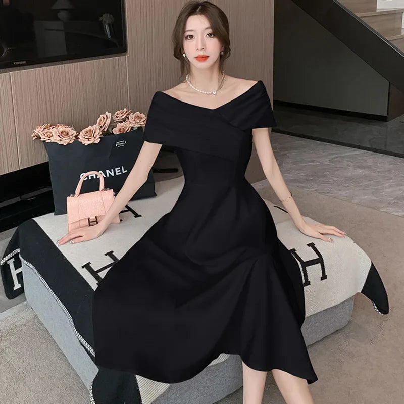 vmtvr White Dresses for Women Classy Summer Short Sleeve V-Neck Blackless Sexy Long Dress 2024 Red Bodycon Luxury Party Evening Dress