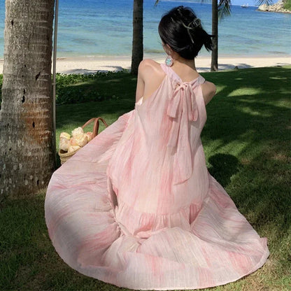 vmtvr French Women Long Party Sundress Summer Runway Elegant Vintage Korean Fairy Casual Honeymoon Vacation Night Dresses New