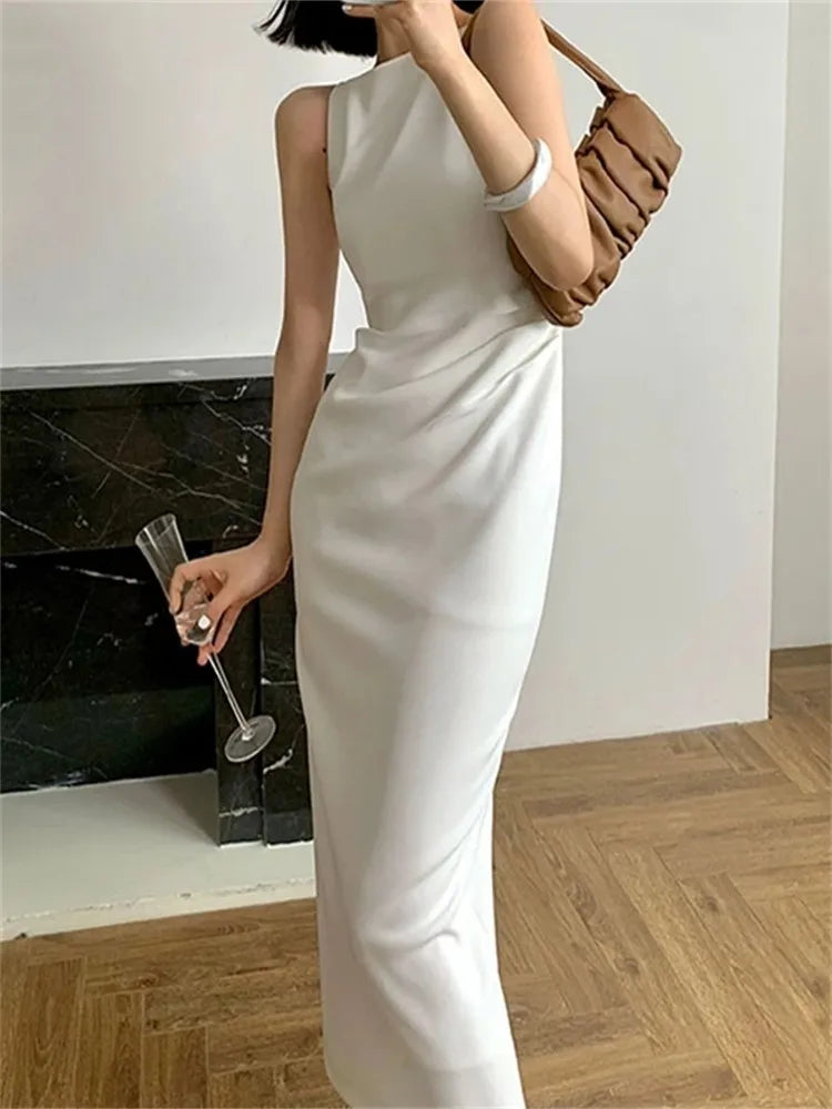 vmtvr New Women Summer Spaghetti Strap Midi Dress Casual Office Ladies Sleeveless Sexy Split Elegant Party Dresses Female Prom Dress