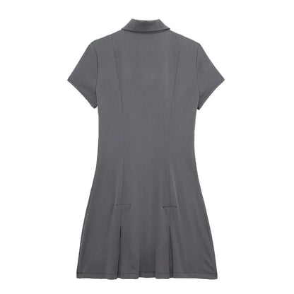 vmtvr  - Summer Dress: Chic Pleated Short Style, Casual Elegance, Lightweight & Breezy, Perfect for Multiple Occasions - Free S