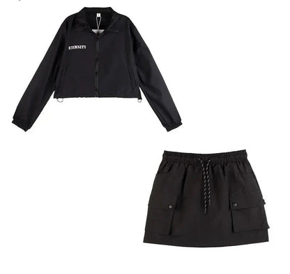 vmtvr  -  Charge Suit Women's Short Jacket Top Short Skirt Work Dress Half Skirts Sweet and Spicy Casual Sports Two-piece Set