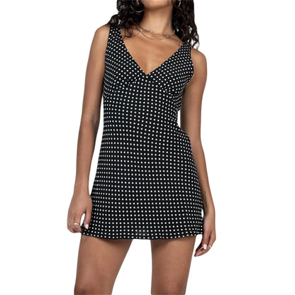 vmtvr  -  NELLIE MINI DRESS BLACK POLKA DOT