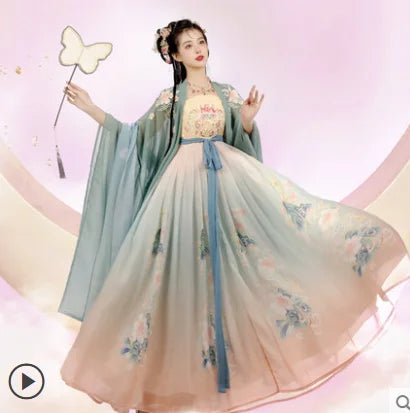 Ancient Chinese Women Hanfu Costume Fairy Cosplay Costume Dance Dress Party Outfit Hanfu Blue Red Sets For Women Plus Size XL