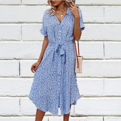 vmtvr  Summer Puff Sleeve Long Dress Women Elegant Printed V-Neck Maxi Dresses Boho Drawstring Loose Holiday Beach Dress