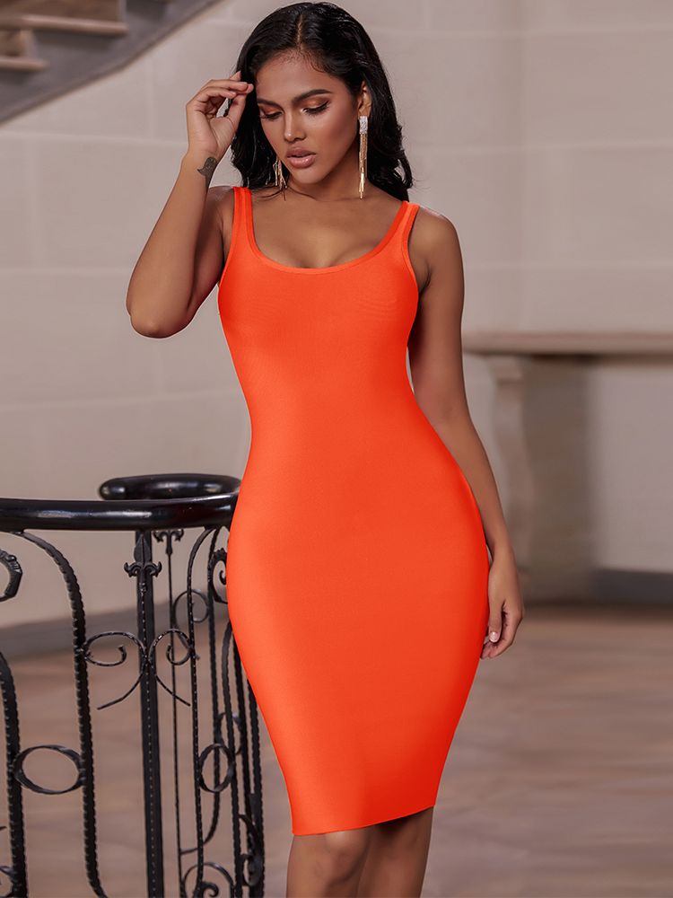 vmtvr - Elegant Sleeveless Bodycon Bandage Dress for Women  Summer Basic Green Sexy Dresses Roung Neck Evening Club Party Dress Midi